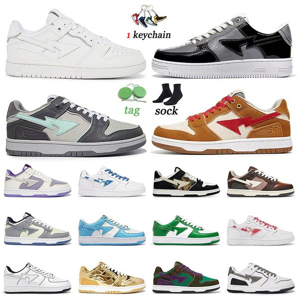 

bapestas designer casual shoes baped sk8 sta mens women sneakers triple white color camo combo black wheat red brown ivory green hajime sora