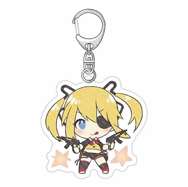 

keychains girl front line wa2000 an-94 ak-12 acrylic key chain q animation peripheral pendant, Silver