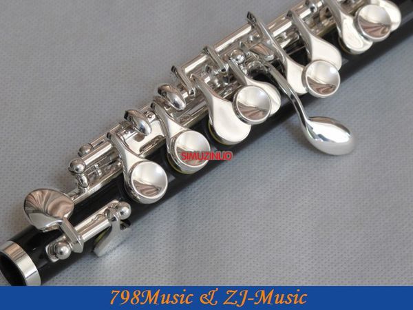 

rubber piccolo flute silver c key split-e wood case