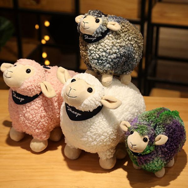 Creative Little Sheep Ball Doll Alpaca Plush Toy White Sheep Wedding Dolls