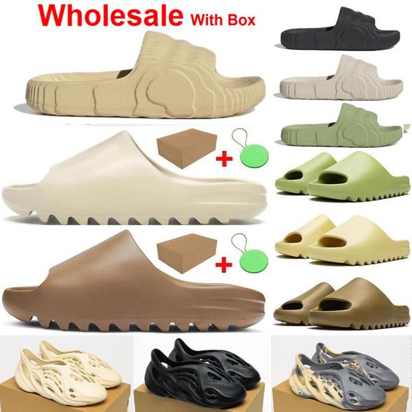 

22 3d slippers summer sandals black men women mxt moon grey soot core bone ocher with box earbre enflame orange resin pure
