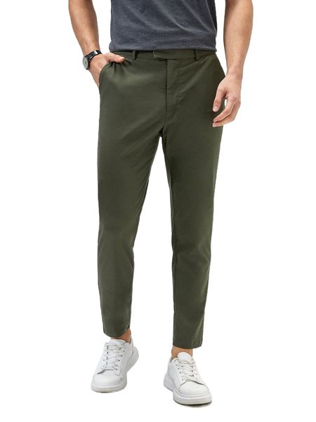 

men slant pocket tailored pants j5zc#, Black