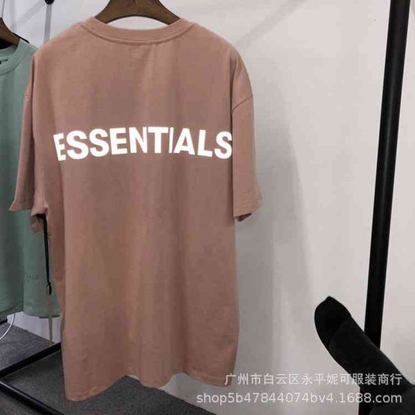 

50% discount essentials fog god fear of multi thread reflective letter short sleeve high street large couple t-shirt men factory sales, White;black