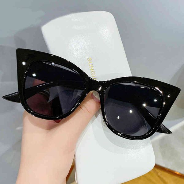 

fashion oversized sunglass women men cat eye eyewear brand digner gradient colored shad sun glass, White;black