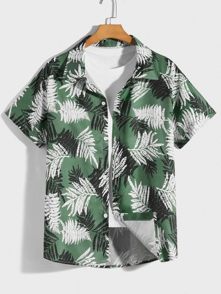 

men tropical print shirt without tee u7fl#, White;black