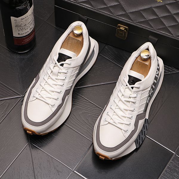

british designer wedding dress party shoes spring autumn breathable men's lace up sport casual sneakers fashion oxford business driving, Black