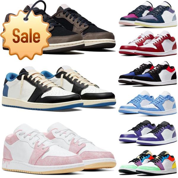 

1 1s low basketball shoes mens womens fragment court purple men women trainers sports sneakers, Black