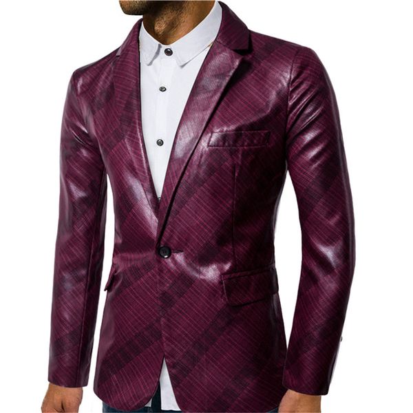 

luxury leather jacket suit twill print blazer for men stage jackets, White;black