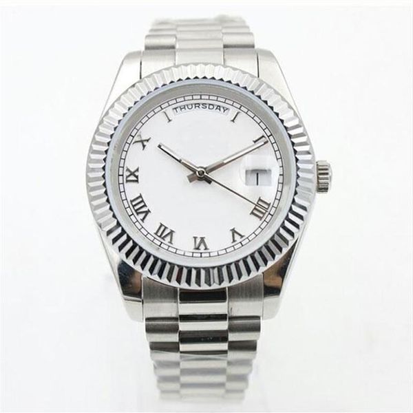 

whole watch day date mechanical glide smooth 40mm mens royal oaks watch stainless steel bezel strap wristwatches220g, Slivery;brown