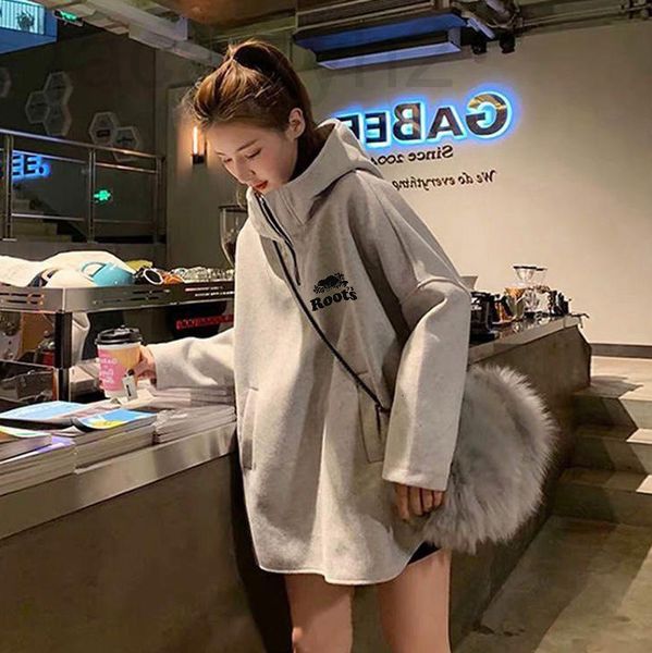 

women's hoodies & sweatshirts designer [inner bristle]plush sweater, medium and long hooded women's about 0.4kg 7jzj2022, Black