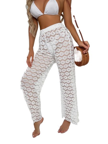 

hollow out beach pants r7vf#, White;black
