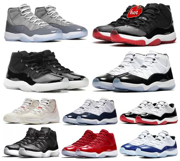 

2022 authentic high cool grey 11 11s outdoor shoes cap and gown 72- low bred concord 45 legend 25th anniversary space jam win like 96 82, Black