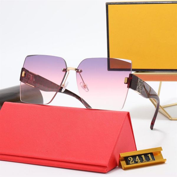 

2022 latest fashion men sunglasses sunshade glasses leopard head composite metal rimless optical frame classic rectangle square go215d, White;black