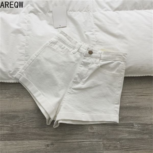 

high waisted shorts 2020 summer white black short solid high waist jenas shorts womens jeans lj200815