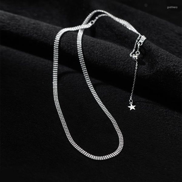 Ketten Solide 925 Sterling Silber Breite Perlen Choker Halskette Für Frauen Teen Mädchen Koreanischen Stil Chunky Statement Schmuck 2022 Ketten Godl22