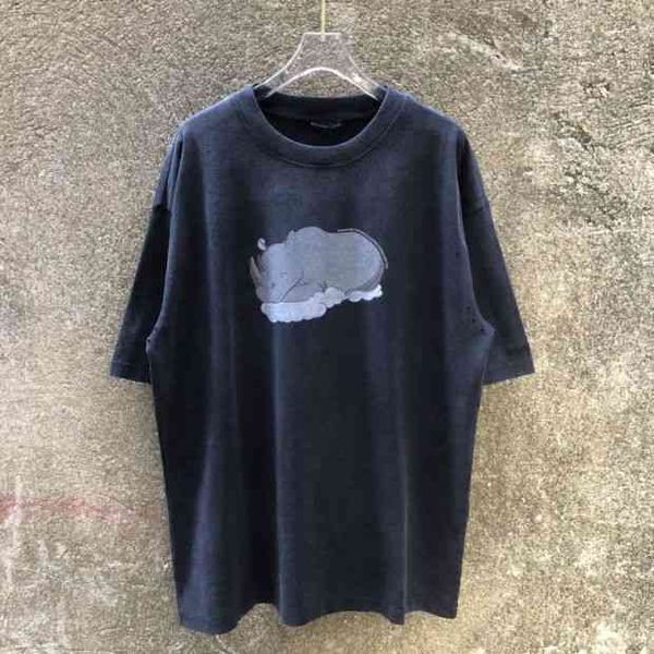 

fashion hoodies balencaigas's shirts men's sweatshirt 2022 aimenpan original paris cloud abraded loose large round neck cotton sho, White;black