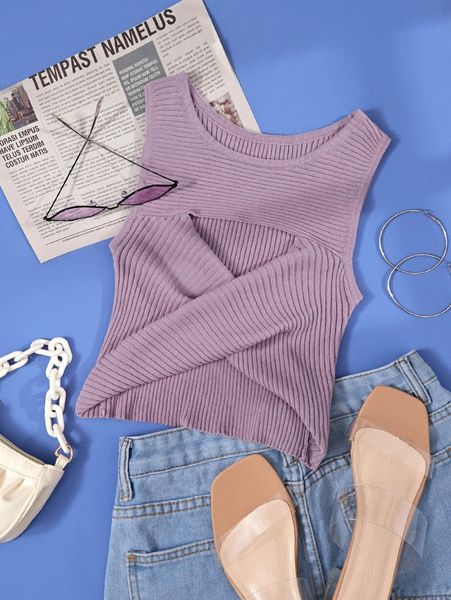 

cross wrap ribbed knit n81l#, White;black