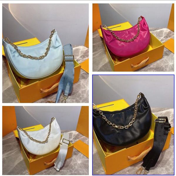 

luxury tote bag handbag designer loop crossbody shoulder bag collection half-moon baguette croissant bags genuine leather monograms chain wo