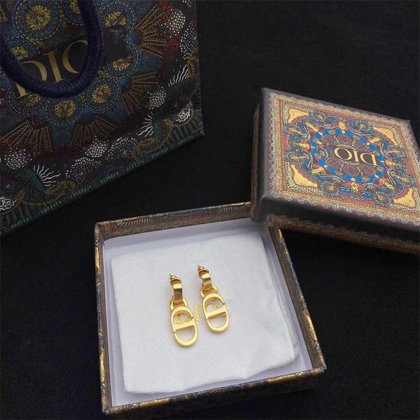 

84% off factory storedejia new brass earrings women's boutique versatile high version earrings, Golden