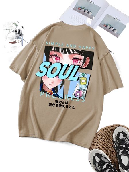 

men japanese letter and figure graphic tee p67c#, White;black