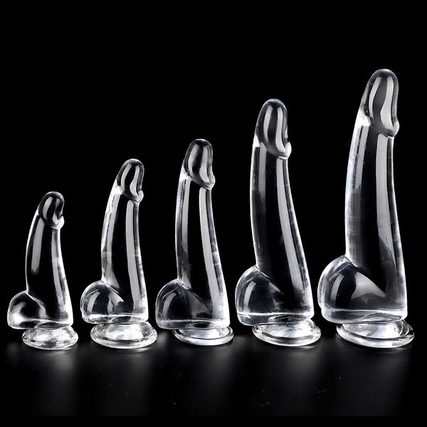 Tpe Crystal White Glatter Dildo-Imitationsspaß für Frauen, sexy Werkzeuge, weiblicher Dildo, Anal, großer Schwanz, S, M, L, XL, XXL, sexy