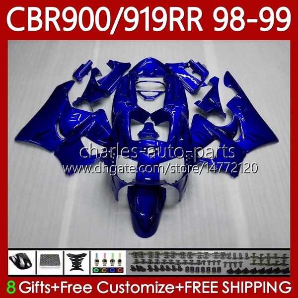 Кузов для Honda CBR919 CBR 900 919 RR CC 98-99 лет Body 127NO.24 CBR 919RR 900RR 919CC CBR900 RR CBR919RR 98 99 900CC CBR900RR 1998 1999 Обсуждение комплект Черное пламя