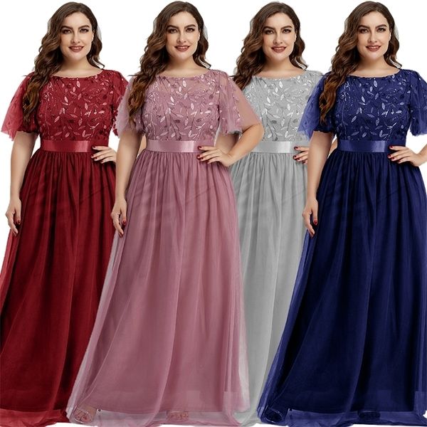 

robe de soiree sparkle evening dresses long aline oneck short sleeve formal women elegant gowns sequined tulle vestido 220627, White;black