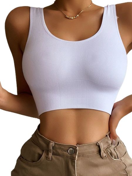 

solid rib bralette 70k8#, Black;red