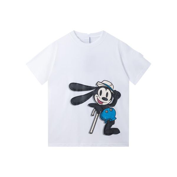 

men's t-shirts louiseity new street style long-eared rabbit print t-shirt fashion round neck short sleeve casual loose couple summer bl, White;black