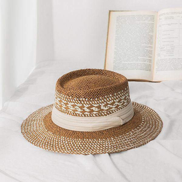 Британский изысканный цвет подходящие шляпы Unisex летнее вогнутая соломенная шляпа путешествия праздник солнечные джазовые колпачки