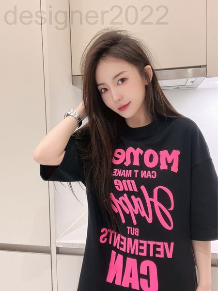 

women's t-shirt designer 22ss early spring short sleeve t-shirt cover letter loose temperament round neck for men and women 8wds, White