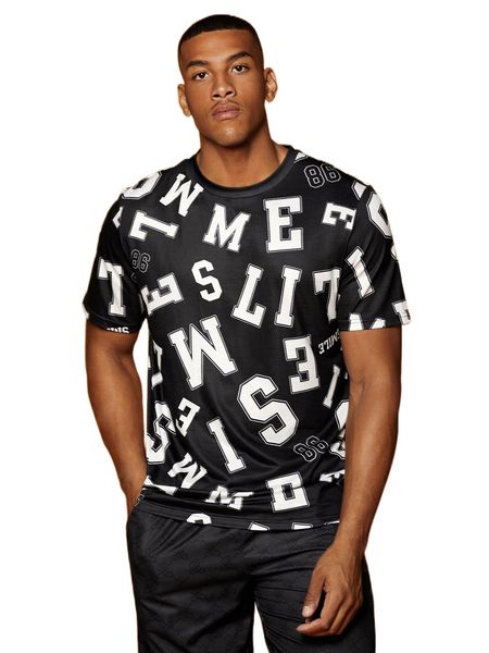 

men letter graphic tee f77z#, White;black
