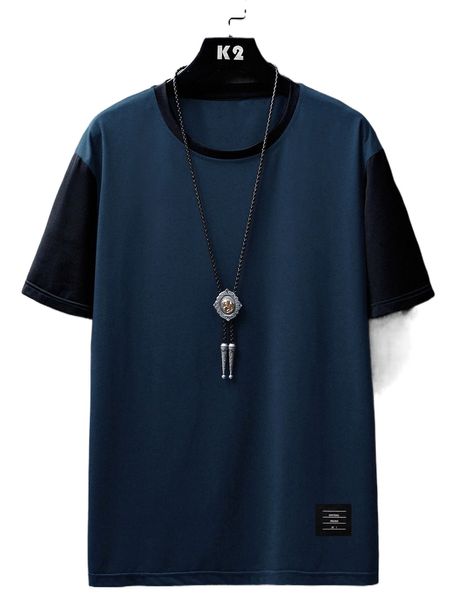 

men letter patched detail tee 07ph#, White;black