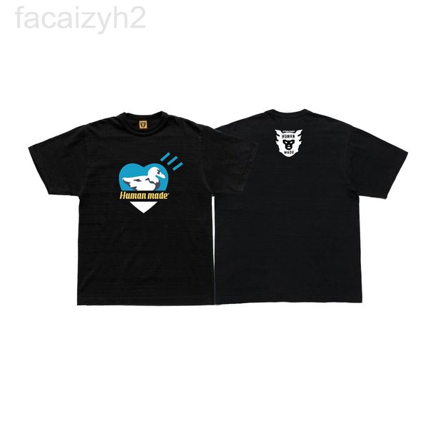 

men's t-shirts designer 2022ss fashion brand human made duck love print 240g heavy slub cotton short sleeve t-shirt 205o, White;black