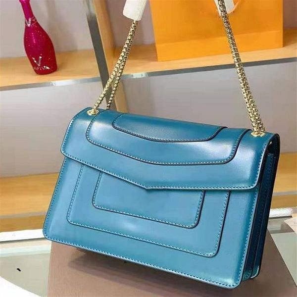 

brand design women cow leather shoulder organ bag fashion gold chain messenger totes snake head mini cosmetic evening party bag289s