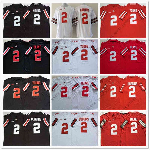 

ncaa ohio state buckeyes college football jersey chase young chris olave cris carter 2 j.k dobbins, Black