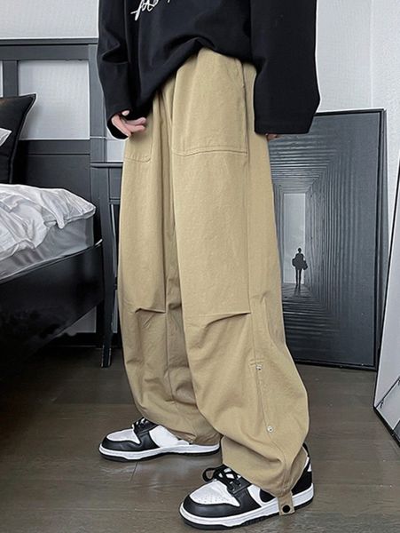 

men roll tab hem pants n0ti#, Black