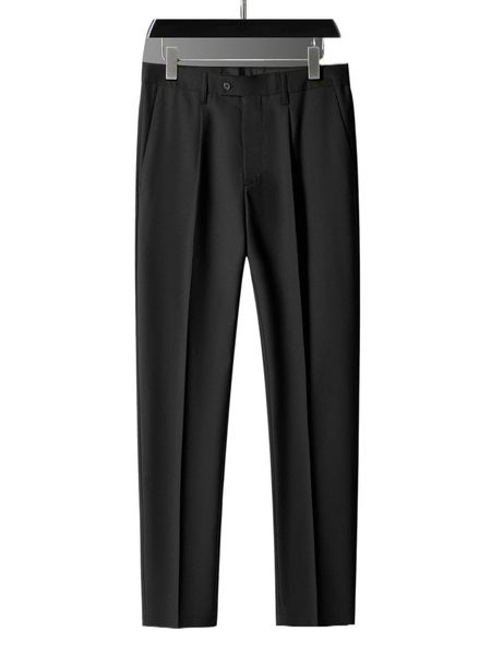 

men press crease tailored pants y438#, Black