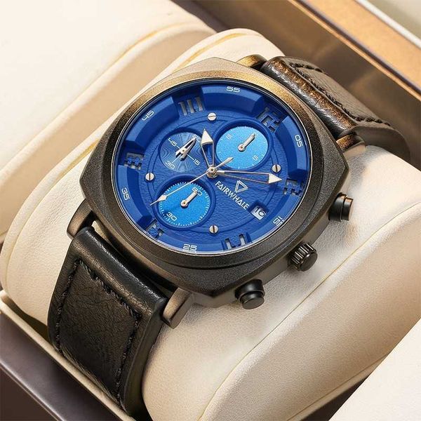 

2022 new men's watch leather strap simple casual business slim watch waterproof, Slivery;brown
