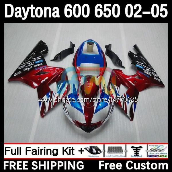 Kit telaio per Daytona 650 600 CC 02 03 04 05 Carrozzeria 7DH.16 Carenatura Daytona 600 Daytona650 2002 2003 2004 2005 Carrozzeria Daytona600 02-05 Carenatura moto rosso scuro