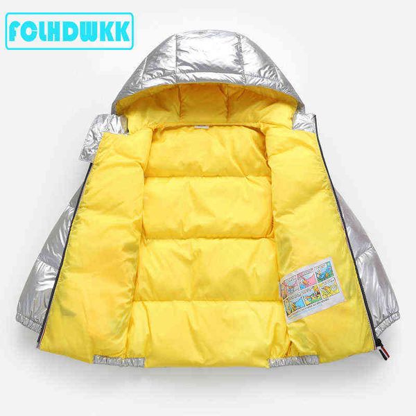 

kids down jackets 2019 down jacket boys girls baby clothes winter children silver thickened children bright jacket j220718, Blue;gray