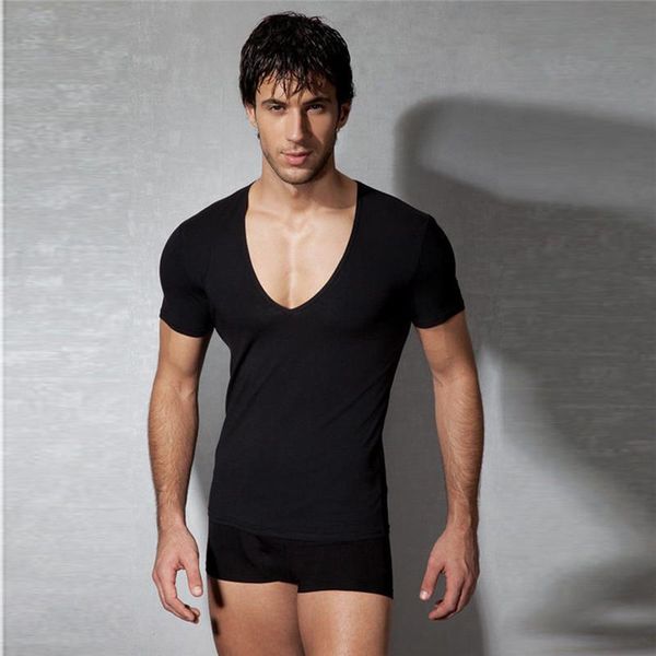 

men's t-shirts men t shirt fitness tee shirts mens v neck solid color t-shirt for male clothing plus-size men's wearmen's, White;black