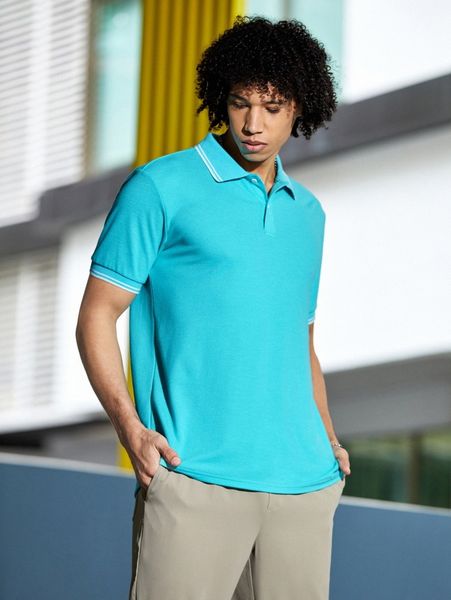 

men striped polo shirt 71zp#, White;black
