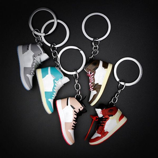 

3d mini creative sneakers shoes keychains for men women sports gym shoe keychain bag pendant basketball shoes key chain jelwelry accessories, Silver