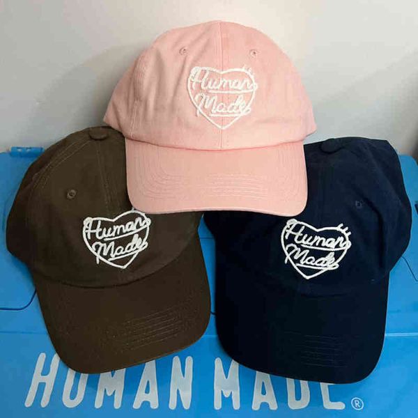 Human Made 6Panel Twill Cap Baseball Caps Sonnenhüte Für Frauen Männer Sommer Hip Hop Cord Snapback Trucker Dad Golf sport Visier AA220325