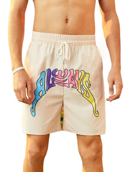 

romwe guys letter graphic drawstring shorts o2wb#, White;black