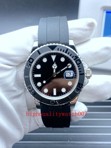 

new version classic series men's wristwatches 226659 black dial 42mm 18k white gold rubber strap bands bp 2813 movement automatic mens, Slivery;brown