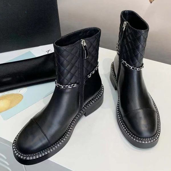 

women ankle boots martin genuine leather luxury designer ankle boot, Black