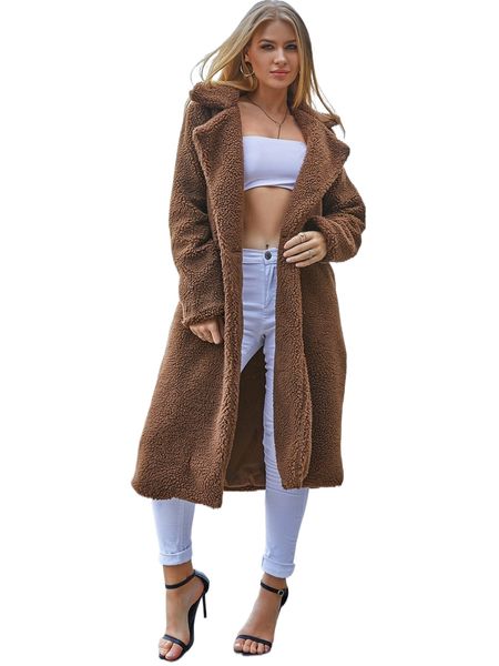 

eilly bazar single button teddy midi coat r7vo#, Black