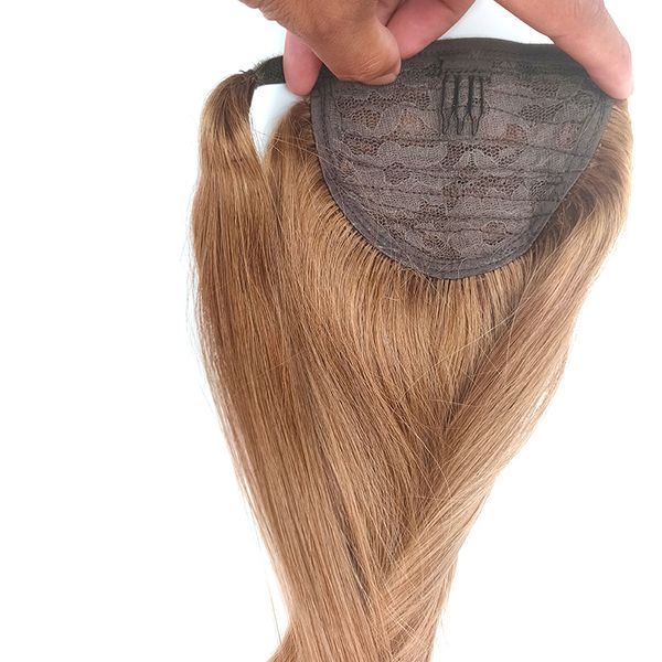 Avvolgere la coda di cavallo 100% capelli umani Remy Acconciatura lisci europea 100g Clip nelle estensioni Coda di cavallo con chiusura